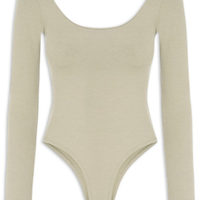 Body Feminino Decote Em U - Bege