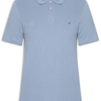 Polo Masculina Slim Básica - Azul