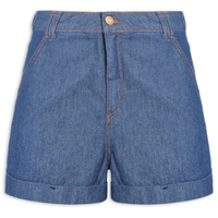 Short Jeans Feminino Alfaiataria - Azul