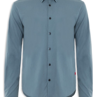Camisa Social Masculina Slim-Fit Stretch Ermo - Azul