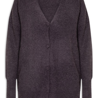 Cardigã Feminino Tricot Oversized Texturizado - Cinza