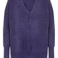 Cardigã Feminino Oversized Texturizado - Azul