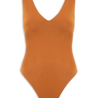 Body Feminino Decote em U Marrom