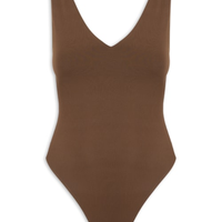 Body Feminino Decote em U Marrom
