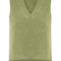 Colete Feminino em Tricot Gola V Verde
