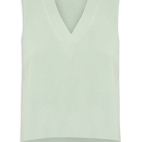 Colete Feminino em Tricot Gola V Verde