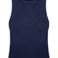 Blusa Feminina Gola Redonda Em Tricot - Azul