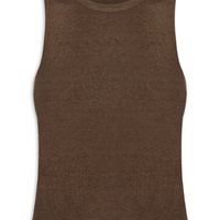 Blusa Feminina Gola Redonda Em Tricot - Marrom