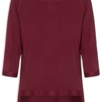Camiseta Feminina Manga Três Quartos Vermelho