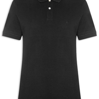 Polo Masculina Básica em Piquet - Preto