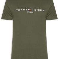 Camiseta Masculina Regular Fit Core Tommy Logo - Verde