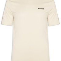 Camiseta Masculina Train Fita Lateral - Bege