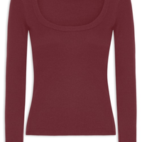 Blusa Ribana Manga Longa - Vermelha