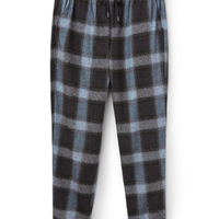 Calça Xadrez Em Algodão Soft - Azul