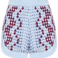 Short Feminino Tricot Listra Ondas - Azul