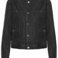 Jaqueta Feminina Jeans Basic Gola Padre - Preto