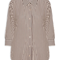 Camisa Listrada Feminina - Marrom