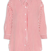 Camisa Listrada Feminina - Vermelho