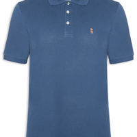 Camisa Polo Masculina Piquet Azul