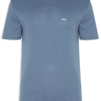Camiseta Masculina Manga Curta AX Mini Bordado - Azul