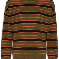Suéter Masculino Tricot Listrado Marrom