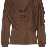 Blusa Feminina Dara Manga Longa - Marrom