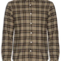 Camisa Masculina Manga Longa Flanela Xadrez Deserto - Marrom