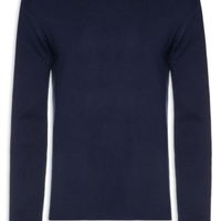 Tricot Manga Longa Solid Cotton Masculino Azul