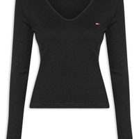 Blusa Feminina Manga Longa Slim Essential - Preto