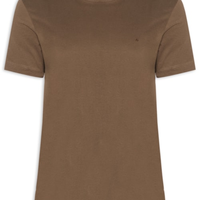 Camiseta Básica Masculina em Algodão Marrom