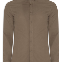 Camisa Masculina Slim Fit Oxford Planalto BNDW Marrom