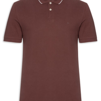 Polo Masculina Regular Fit Classic com Friso Vermelho