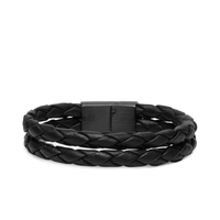 Pulseira Masculina Veyron De Couro - Preto