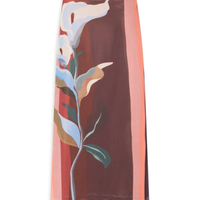 Saia Tule Estampa Brisa Floral - Marrom