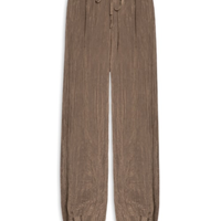 Calça Feminina Over Franzida - Marrom