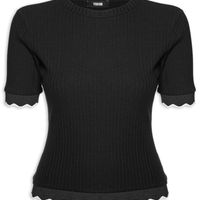 Camiseta Feminina Canelada - Preto