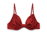 Parte De Cima De Biquíni Balconette Shiny Satin - Vermelho