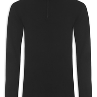 Suéter Masculino Detalhe Zíper Cashmere Preto