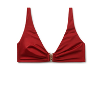 Parte De Cima De Biquíni Estilo Top Shiny Satin - Vermelho