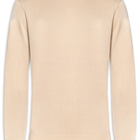 Suéter Masculino Gola Redonda Manga Longa Algodão Pima com Cashmere - Bege