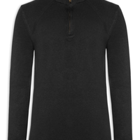 Suéter Masculino Gola Alta Meio Zíper - Preto