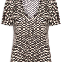 Blusa Feminina Tee Decote V Manga Curta - Preto