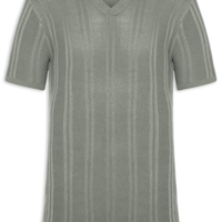 Polo Masculina Em Tricot Com Gola Colômbia - Verde