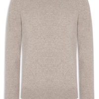 Suéter Masculino Puro Cashmere Gola Careca - Bege