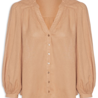 Camisa Feminina Pala Franzida - Bege