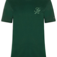 Camiseta Masculina Regular Fit Interlock Script Logo - Verde