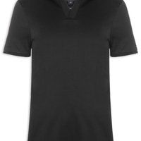 Polo Masculina Regular Fit V-Nk Interlock - Preto