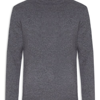 Suéter Masculino Gola Alta Com Blend De Lã E Cashmere - Cinza