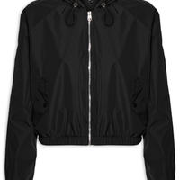 Jaqueta Feminina Bomber Com Capuz - Preto