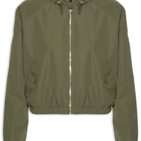 Jaqueta Feminina Bomber Com Capuz - Verde